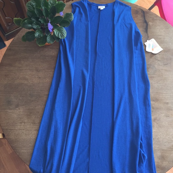 LuLaRoe Jackets & Blazers - Lularoe Joy sleeveless vest solid blue NWT S